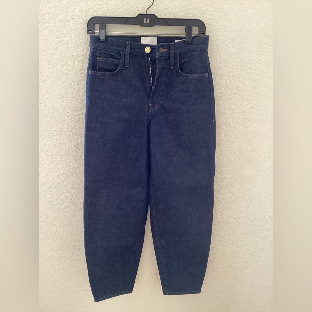 FRAME Le Italien barrel dark denim jeans. Size 25 NWOT
